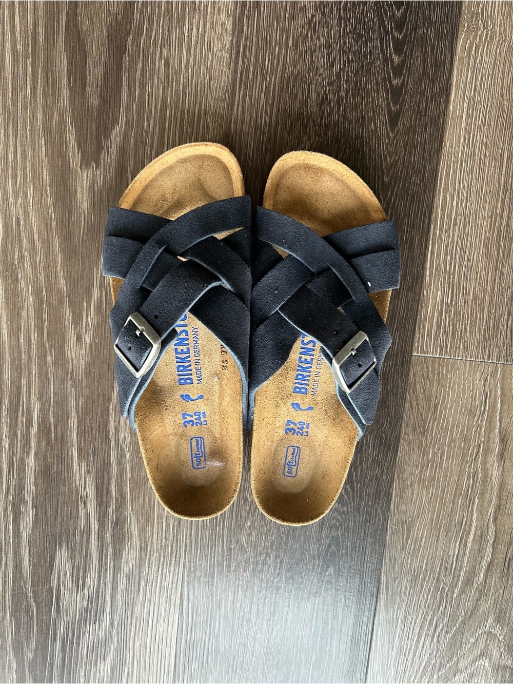 NWOT Navy Birkenstocks